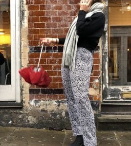Black and White Straight Leg Trousers